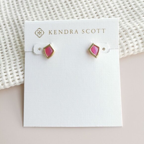 Kendra Scott Jewelry - Kendra Scott Monica Light Burgundy Illusion Stud Earrings in Gold